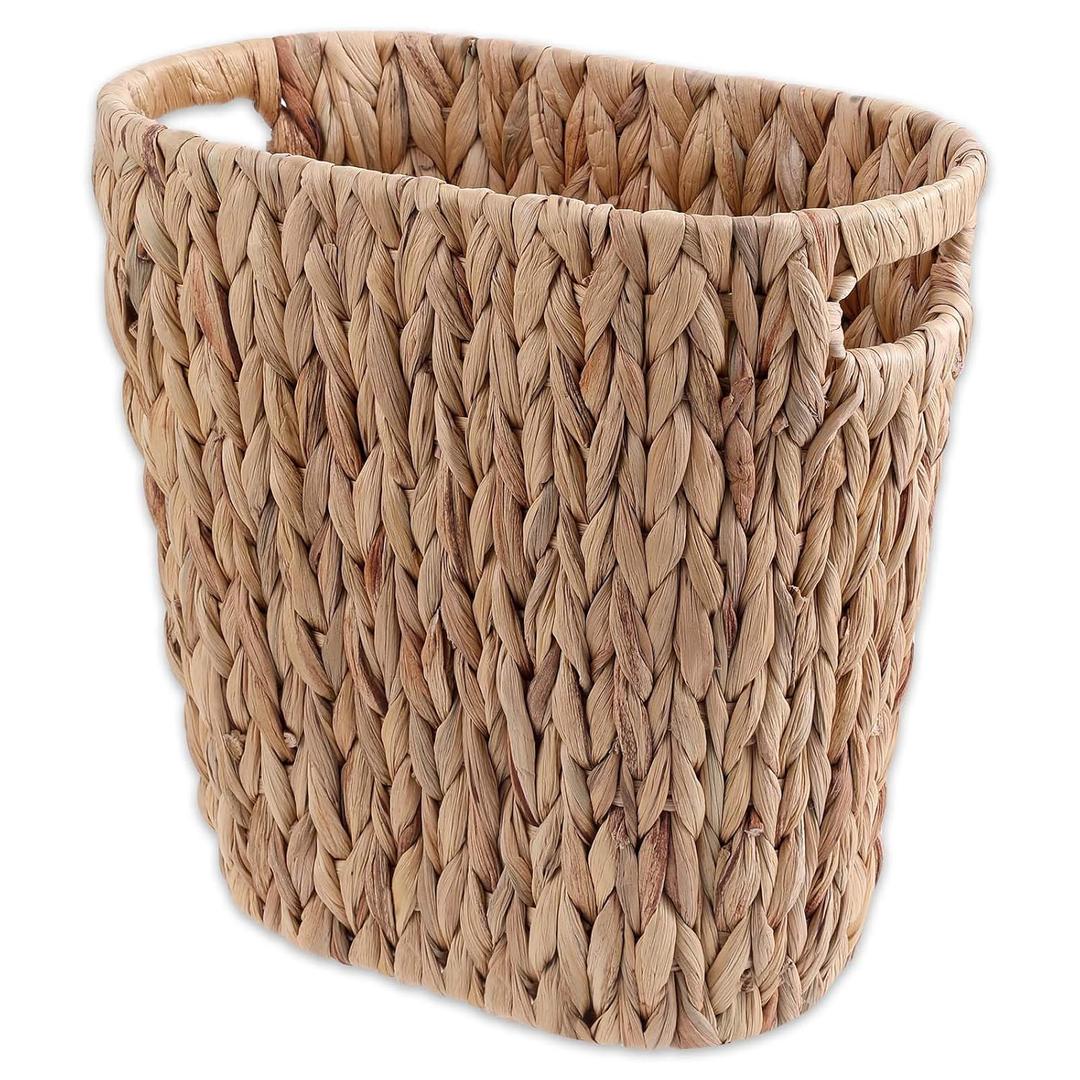 Wicker Waste Basket, Large Boho Woven Trash Basket Trash Can Natural Brown Wicker Garbage Can with Handles for Office Bathroom Bedrooms