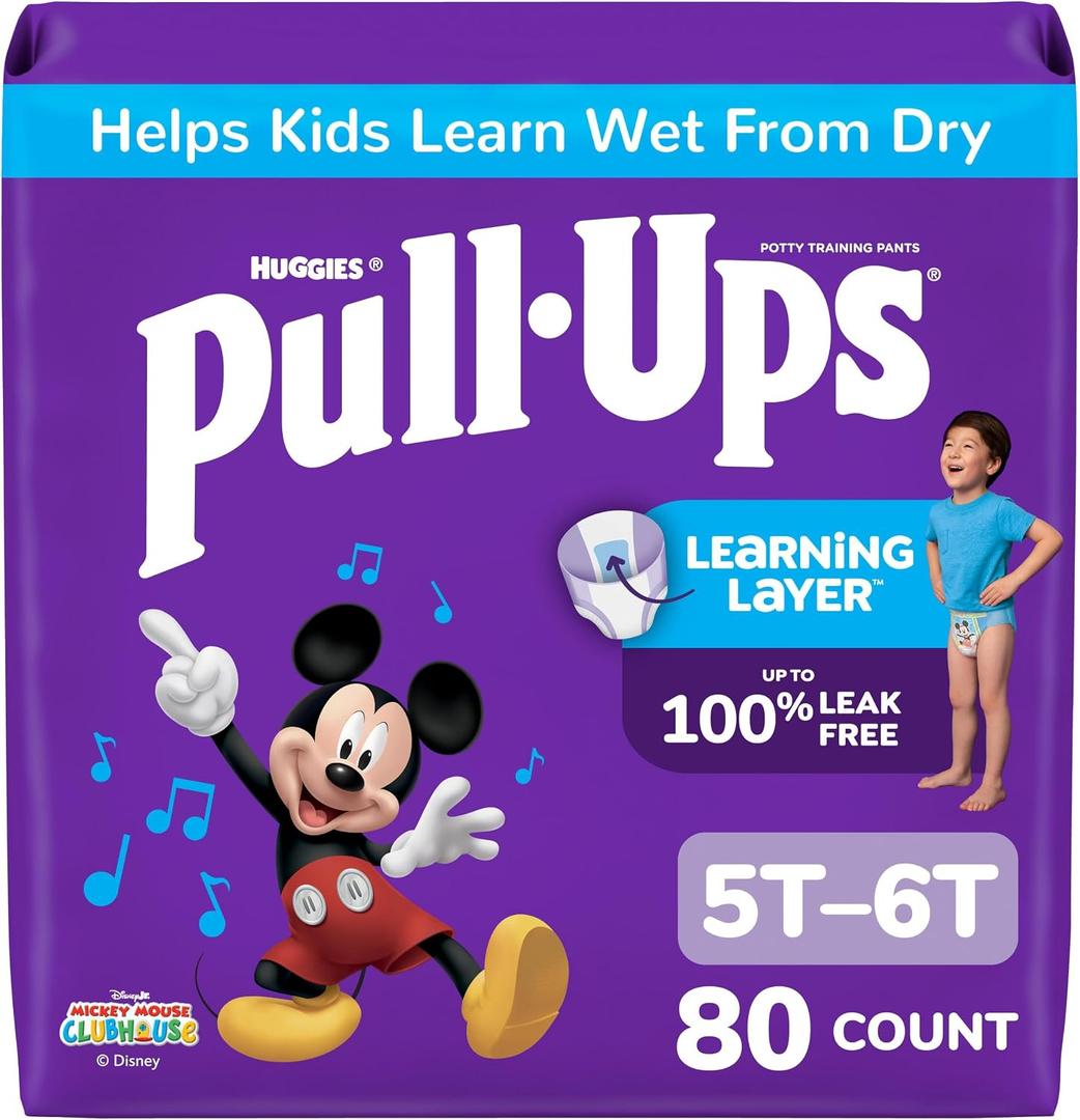 Pull-Ups Boys' Potty Training Pants, Size 5T-6T, 80 Count
