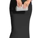 KUTUMAI Off The Shoulder Maxi Long Dress Corset Ruched Bodycon Formal Wedding Guest Dresses for Women, Size Large, Black 