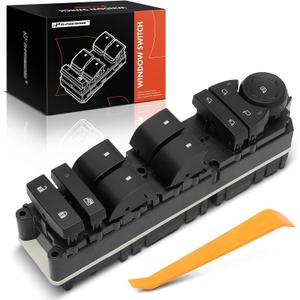 A-Premium Master Power Window Switch Compatible with 2007-2014 Chevrolet, GMC, Cadillac Models - Silverado 1500 Sierra 2500 HD Escalade Suburban Tahoe Yukon Avalanche - With Folding Mirror Adjustment