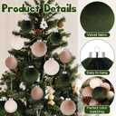 12 Pcs Velvet Christmas Balls Bulk Shatterproof Christmas Balls Xmas Plastic Decorative Hanging Ornaments Set for Xmas Tree Holiday Home Party Decorations (Khaki, Creamy White, Green, 3.15 inch)
