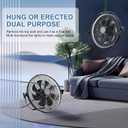 Gazebo Fans Outdoor Hanging Ceiling Fans with Lights,16" Portable Plug in Ceiling Fan,Multi-Angle Adjustable Floor Fans,Black Outdoor Ceiling Fans for Patios.