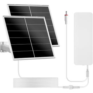 40W Solar Panel Kit and 24000mAh Battery for PTZ Security Cameras, 5V/12V Adjustable Output, USB-C & DC Plugs, 360 Mount, IP66 Waterproof
