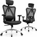Duramont Ergonomic Office Chair with Rollerblade Wheels, Lumbar Support| High Back Chair with Breathable Mesh | Thick Seat Cushion, 26D x 23.6W x 42H in