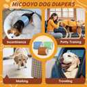 MICOOYO Belly Bands for Male Dogs, Reusable Dog Diapers Male, Washable Doggy Diapers for Puppy Training, Incontinence, Marking, L, Pack of 3
