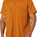 Amazon Essentials Men's Standard-Fit Short-Sleeve Two-Pocket Utility Shirt (Previously Goodthreads) (Dark Caramel)