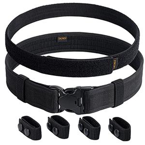 TACNEX Duty Belt w/Hook Lining 4 Keepers Police Law Enforcement Correctional Officer Security Black Nylon Outer Inner Belt S