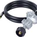 GASPRO 5 FT Two Stage Propane Regulator Hose with QCC and 3/8" Female for RV, Grill, Fire Pit, Gas Stove/Range More