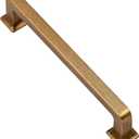 Alzassbg 10 Pack Antique Brass Cabinet Pulls, 5 Inch(128mm) Hole Centers Cabinet Handles Square Kitchen Hardware for Cabinets AL3046AE