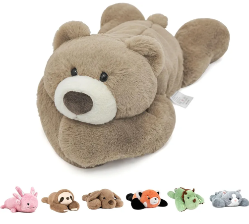 Niuniu Daddy 20" | 3.3 Pound Weighted Bear Stuffed Animals for Adults Kids, Giant Large Teddy Bear Plush Toy, Cute Brown Bear Body Pillow with Soft Fur & Body for Gift Christmas Birthday Holidays