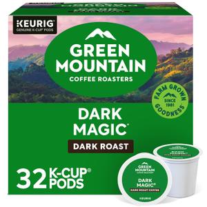 Green Mountain Coffee Roaster Dark Magic Keurig Single-Serve K-Cup Pods, Dark Roast Coffee, 32 Count (EXP 03/11/28)