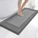 anllugs Bathroom Rugs 24" x 60", Non-Slip Extra Soft Absorbent Bath Rugs, Machine Washable Quick Dry Bath Mats for Bathroom Floor, Shower, Bathtub and Sink, Grey & Dark Grey