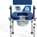 M77 Bedside Commode, Drop Arm Portable Toilet for Adults Seniors