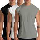Holure 3 Pack Men's Gym Tank Tops Workout Sleeveless T-Shirts Athletic Muscle Tank Training Bodybuilding Shirts, XL