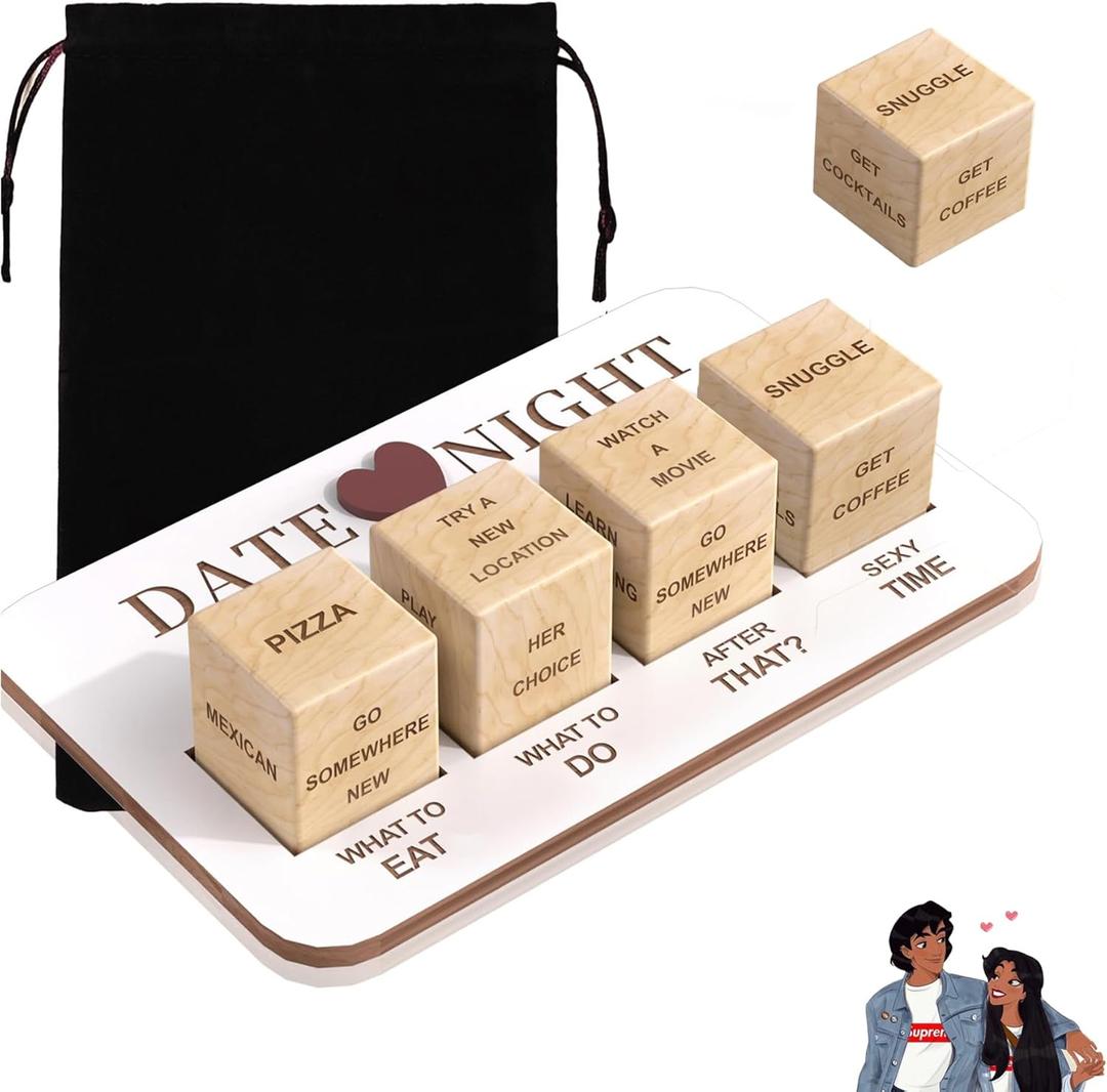 4 x Date Night Dice, Valentines Day Naughty Gifts for Him Her, Romantic Date Night Dice Set, for Husband Wife, Decision Dice for Boyfriend Girlfriend, Couples Toys for Intimate Fun