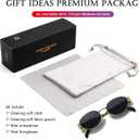 AIEYEZO Retro Oval Sunglasses for Women Fashion Polarized Sun Glasses Oval Metal Frames UV400 Protection Lens (Gold/Grey)