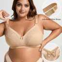 Minimizer Bras for Women Full Coverage No Underwire Plus Size T-Shirt Unlined Bra Skin 90E