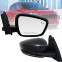Passenger Side Mirror Compatible With Ford Escape SE/SEL 2020-2023 7-Pins With Heated With Blind Spot Dectection Power Glass Right Rear View Mirror/Without Signal Light/Gloss Black
