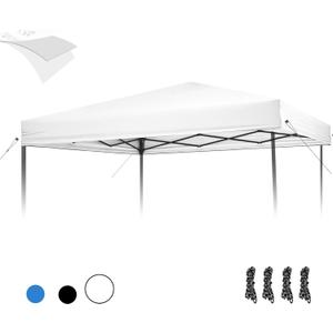 1010 Canopy Replacement Top, Pop Up Canopy Replacement Tent Cover for Straight Leg Frame, Waterproof Canopy Top Cover for Garden Patio Camping (Top Only), (Silver White)