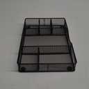 Desk Drawer Organizer Tray, Metal Mesh Drawer Organizers Office, 6 Adjustable Compartment, Desk Organizer Tray for Home Office 12.87L x 8.73D x 1.96H inch, Black, 1PC Medium
