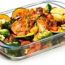 NUTRIUPS Glass Baking Dish Set for Oven, 3.7QT Glass Pan for Cooking,3.5L Rectangular Bakeware Casserole Dish