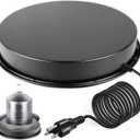 Chicken Water Heater-11inLarge 110Watt Heated Poultry Waterer Base for 5 Gallon,with Thermostat and 9.8ft Power Cord (1PACK, Black)