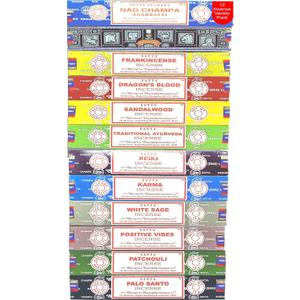 Nag Champa Incense Sticks Variety- Pack (12 Incenses, 140+ Sticks) (Satya Bangalore: 12 Assorted Incenses)