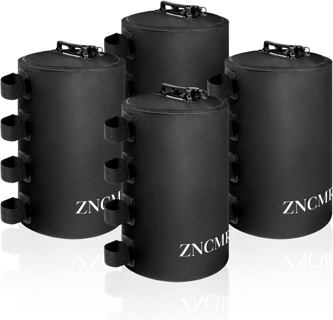 ZNCMRR Canopy Water Weight Bag 4 Pack 220 LBS Water Tent Weights Set of 4 Leg Weights for Gazebo Pop Up Canopies Tent (25L Black)