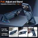 MOZOTER for iPhone 17 Pro Case with Kickstand,[Compatible with MagSafe] [12FT Military Grade Protection] Slim Translucent Matte Shockproof Phone Case,6.3",Blue