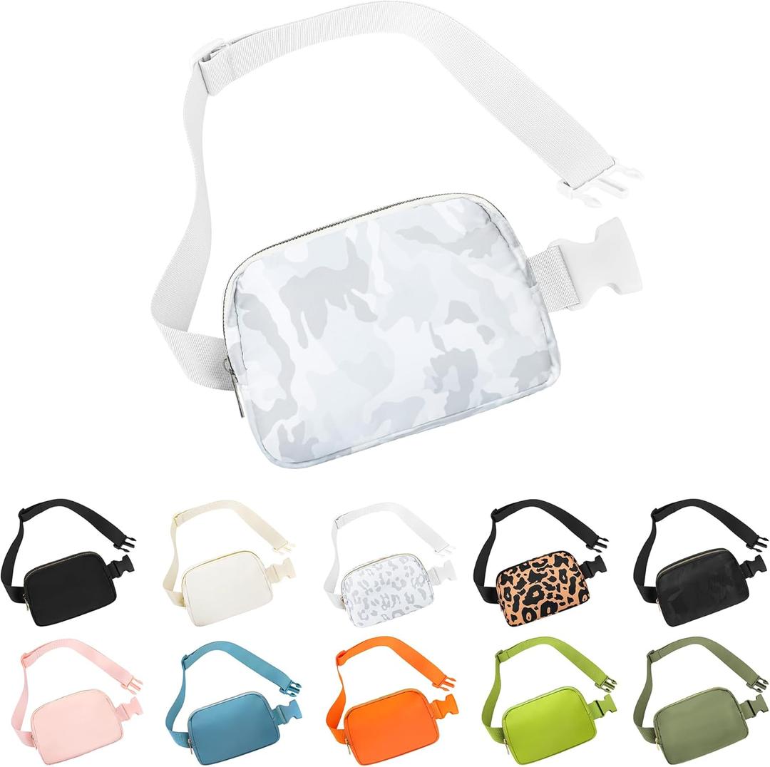Frenou Waist Belt Bag Fashion Fanny Women Waist Pack With Adjustable Strap For Travel Running Hiking Walking Camo White