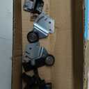 Sliding Closet Door Roller Kit with 48inch Track  Top Hung Door Replacement Hardware with 1-Inch Convex Ball Bearing Wheels, Stamped Steel, 1/4" & 1/2" Offset Brackets.