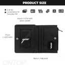 ONTOP Mens Bifold Wallet Zipper, Minimalist Fabric Canvas Card Holder Ultra-Compact Everyday Carry, Birthday Christmas Gift for Him