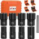 XEWEA 9PCS Lug Nut Extractor Set, 1/2" Drive Impact Bolt Remover Socket Tool, Wheel Lock Removal Kit, Easy Out Extractor Set for Damaged, Frozen, Rusted, Rounded-Off Bolts, Father's Day Gift (9pcs 1/2" Drive)