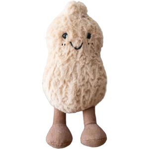 Cute Peanut Plush Toy, 6" Soft Peanut Stuffed Animal Funny Food Plushies with Legs, Adorable Smile Peanut Birthday Gift for Kids Girls Boys