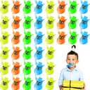 48 Pieces Multicolor Duck Call Whistles Plastic Duck Beak Whistles with Lanyard Halloween Christmas Gifts Small Whistle Bulk for Party Favors Fun Goodie Bag Fillers, 4 Colors