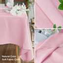 AUSSPVOCT Textured 50 Inch Round Tablecloth Up to 35'' Dia Tables, Waterproof Spill-Proof Wipeable Table Cloth Wrinkle Free Circle Dining Table Cover for Birthday Farmhouse Outdoor Party Tablecloths (Light Pink)