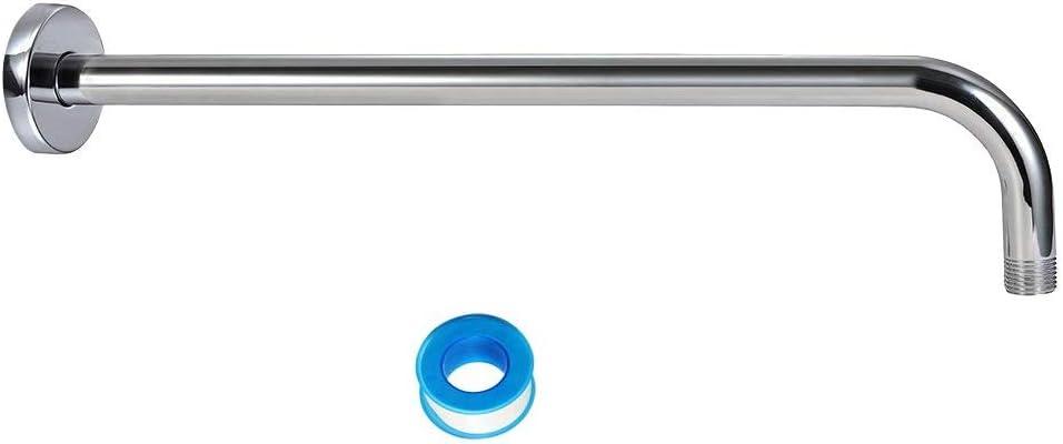 NearMoon Shower Arm, Extra Extension Arm with Flange, Stainless Steel Wall-Mounted Showerhead Extender Pipe (15 Inch, Chrome Finish)