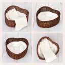 Kate Newborn Photography Props Brown Heart Shaped Rattan Basket Handcrafted Baby Basket Bed Set for Baby Photography Photoshoot