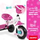 Huffy Disney Minnie Mouse Girl's Trike, Ideal for Ages 3+, Minnie Mouse Graphics, Pink Handlebar Bow Basket, Storage Bins for Snacks or Toys, Sturdy and Durable, Safe for Toddlers