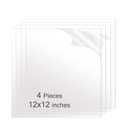 12"X12" 1/8 Inch Thick 4Pack - Highly Transparent, Smooth Edged Acrylic Plastic Sheets for DIY Crafting -3mm Thick with Precision Cutouts for Easy Handling(3MM-12X12-4PCS)