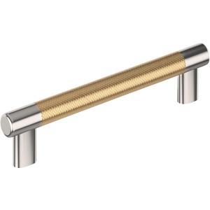 Amerock Esquire 6-5/16 inch (160mm) Center-to-Center Polished Nickel/Champagne Bronze Cabinet Pull, BP36559PNCZ