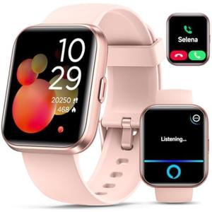 Smartwatch for Women, Compatible with Android & iPhone, 1.8'' Fitness Tracker Watch with Alexa, Call & Notification Alerts, Heart Rate & Sleep Monitor, 120 Sports Modes, Waterproof Watch for Women (Baby Pink)