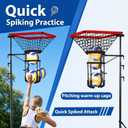 HVDI Volleyball Setter & Spike Trainer System, Heavy Duty Volleyball Training Aid Set – 88LB Sandbag Base with Dual Wheels for Easy Mobility, Adjustable Hitter & Receiver Combo System, 126"