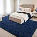 Hutha 8x10 Large Area Rugs for Living Room, Super Soft Fluffy Modern Bedroom Rug, Navy Blue Indoor Shag Fuzzy Carpets for Girls Kids Nursery Room Home Decor