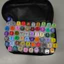 AnyMark Alcohol Markers, 60 Colors Dual Tip Art Coloring Markers Set for Kids Adult Book Drawing Sketching Painting, Chisel & Fine, White Penholder