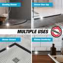 Shower Threshold Water Dam Barrier 85" - Black Collapsible Shower Water Blocker - Guard for Walk in Shower - Water Guard Stopper for Floor - Shower Door Water Blocker by Hippo Dam
