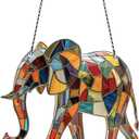 Elephant Ornaments Decor for Window Hanging, Elephant Lover Gifts for Women Men, Animal Home Wall Room Decorations, Christmas 2D Flat Acrylic Ornamnet (6in)