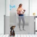 Retractable Baby Gate, Mesh Baby Gate or Mesh Dog Gate, 33" Tall, Extends up to 71" Wide, Child Safety Gate for Doorways, Stairs, Hallways, Indoor/Outdoor(Grey, 86cmx180cm)