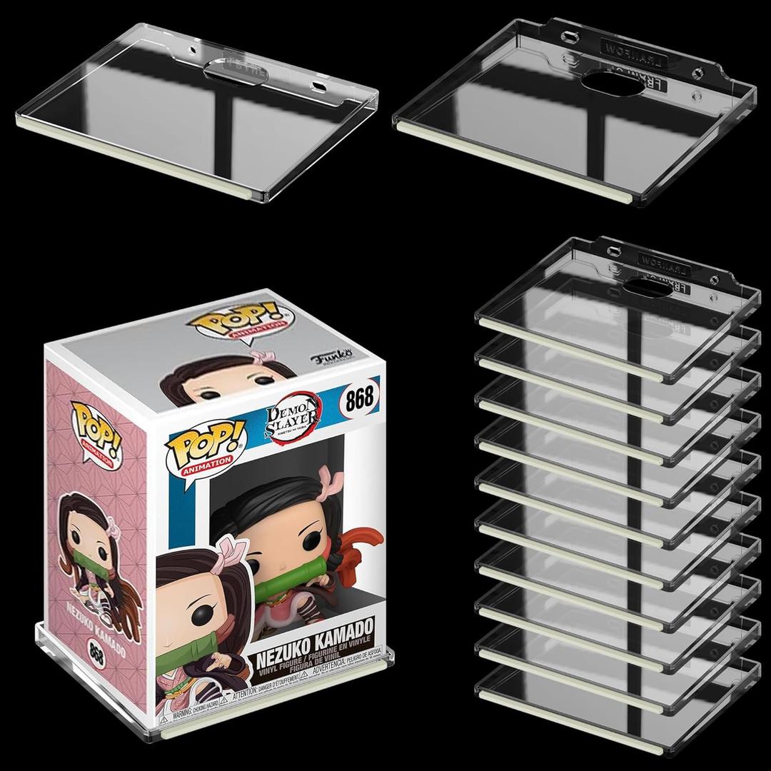 Wall Display Shelves for Funko Pop Anime Figure, Display Ledges with Glow in The Dark Strips, Collector Shelves for Action Figures Game Room, Mini Collectibles Shelves Holds up to 2 lb (12 pack clear)