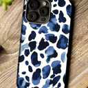 Case Compatible with iPhone 14 Pro Max,Blue Leopard Print Phone case Design for Girl Women Boy Men,Dual-Layer Soft Silicone Scratch-Resistant Shockproof Phone Cover